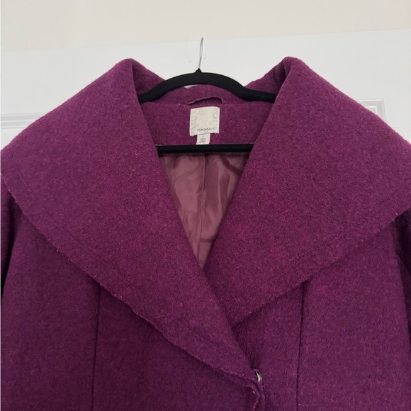Halogen raspberry boiled wool coat - Picture 3 of 8